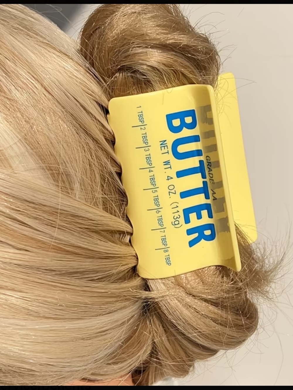 Butter Stick Hair Claw Clip Yellow Novelty Food-Themed Hair Accessory